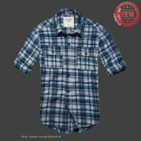 heren abercrombie fitch plaid lang overhemd diepblauw wit Meer Betaalbare i45dl924